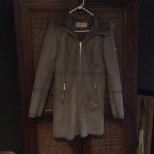 Michael Kors hooded shearling coat